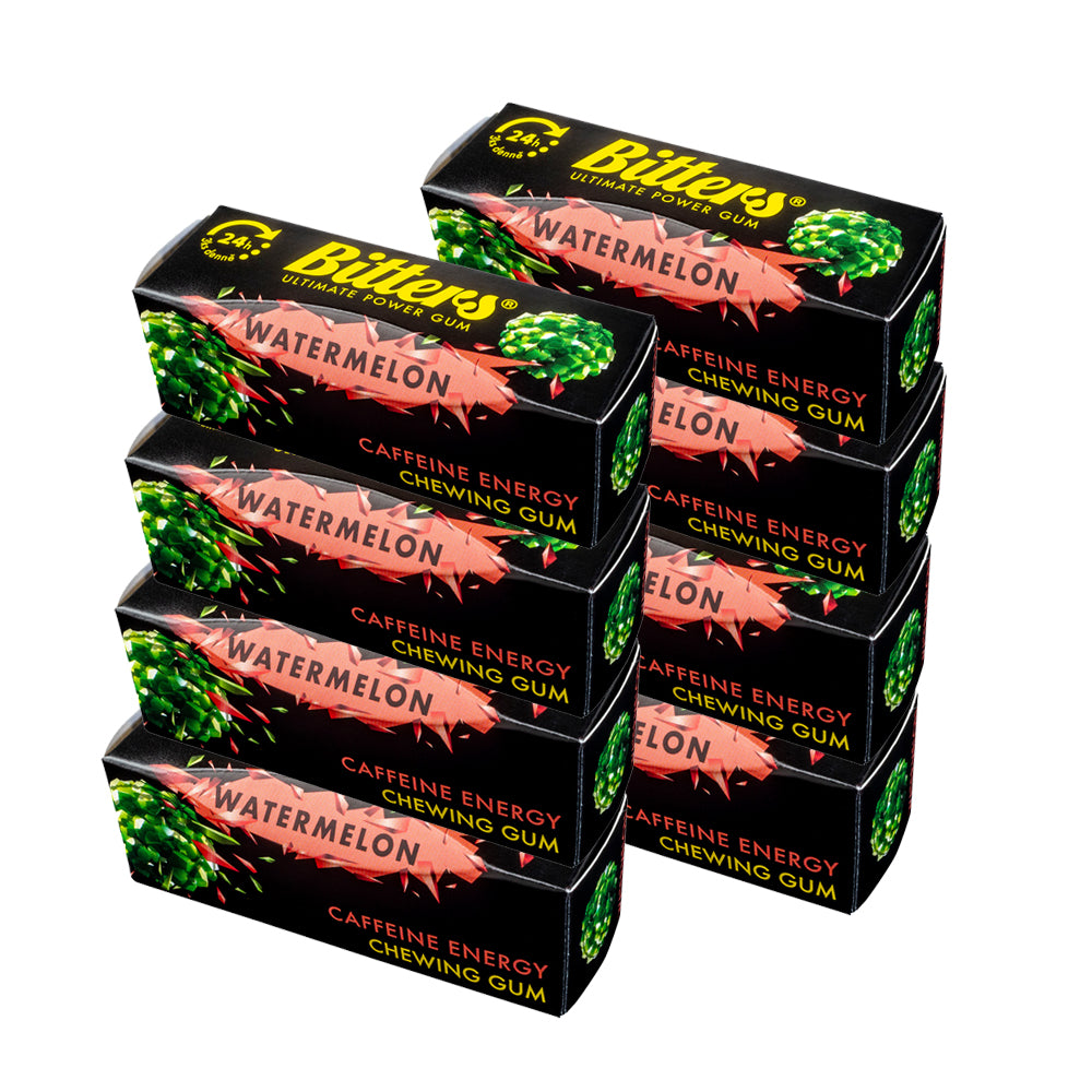 8x Pack Caffeine Gum Watermelon Flavour
