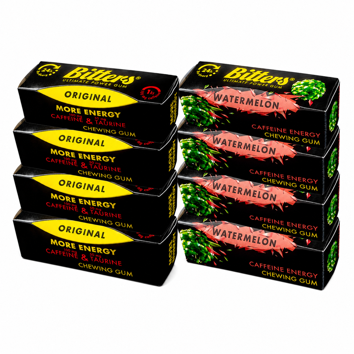 8x Pack Caffeine Gum Watermelon x Grapefruit Flavour